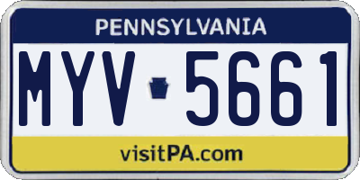 PA license plate MYV5661