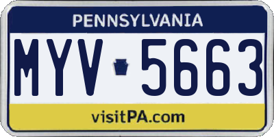 PA license plate MYV5663