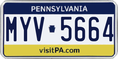 PA license plate MYV5664