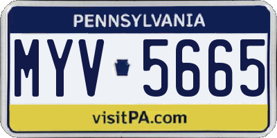 PA license plate MYV5665