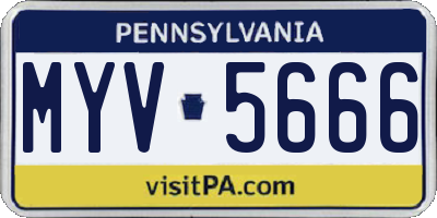PA license plate MYV5666