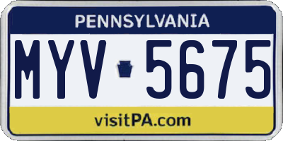 PA license plate MYV5675