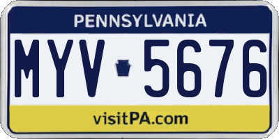 PA license plate MYV5676