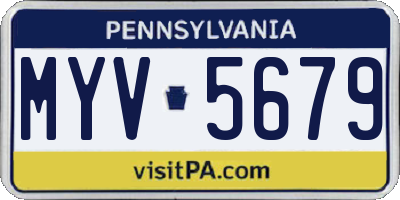 PA license plate MYV5679