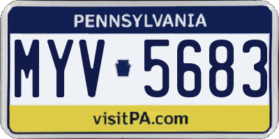 PA license plate MYV5683