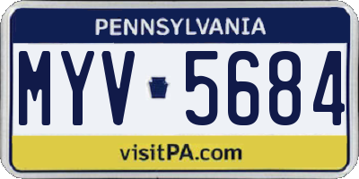 PA license plate MYV5684