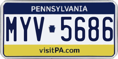 PA license plate MYV5686
