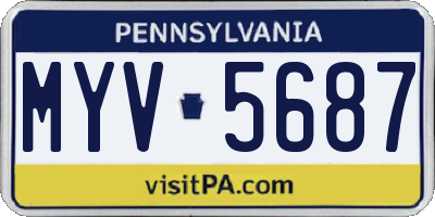PA license plate MYV5687
