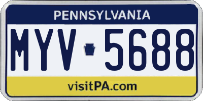 PA license plate MYV5688