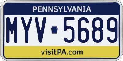 PA license plate MYV5689