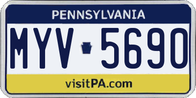 PA license plate MYV5690