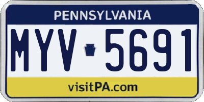 PA license plate MYV5691