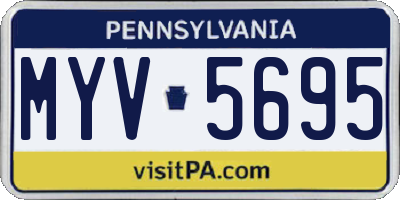 PA license plate MYV5695