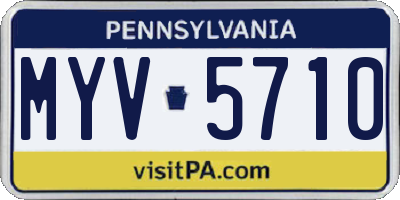 PA license plate MYV5710