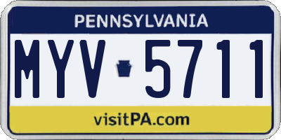 PA license plate MYV5711