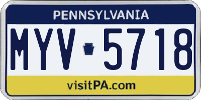 PA license plate MYV5718