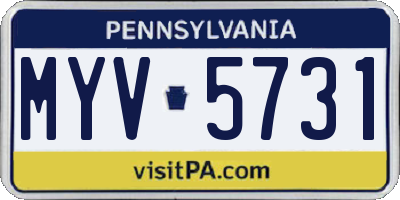 PA license plate MYV5731