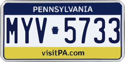 PA license plate MYV5733