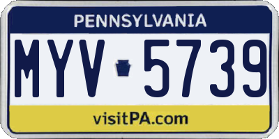 PA license plate MYV5739