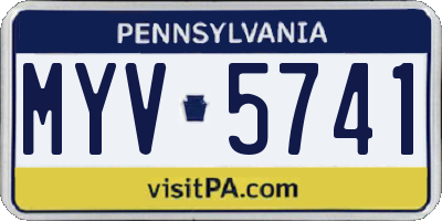 PA license plate MYV5741