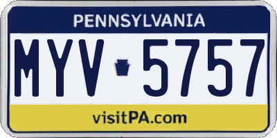 PA license plate MYV5757