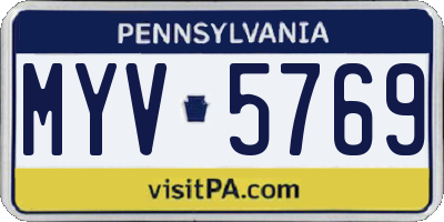 PA license plate MYV5769