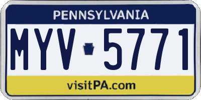 PA license plate MYV5771