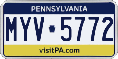 PA license plate MYV5772
