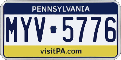 PA license plate MYV5776