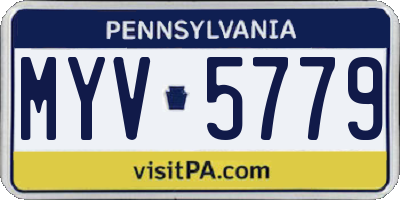 PA license plate MYV5779