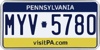 PA license plate MYV5780
