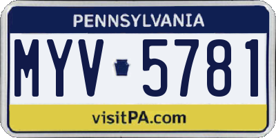 PA license plate MYV5781