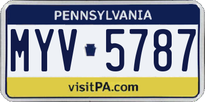 PA license plate MYV5787