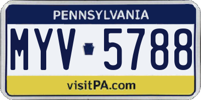 PA license plate MYV5788
