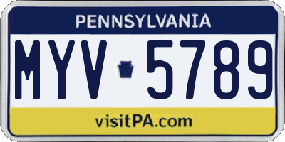 PA license plate MYV5789