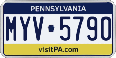 PA license plate MYV5790