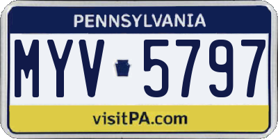 PA license plate MYV5797