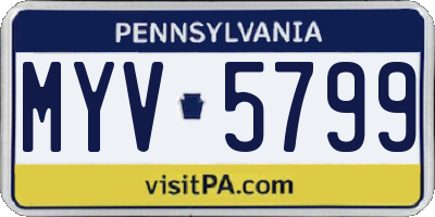 PA license plate MYV5799