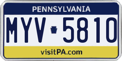 PA license plate MYV5810