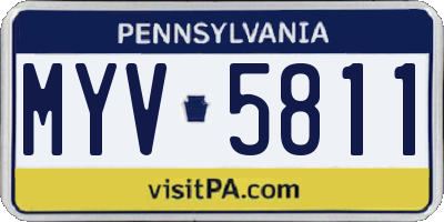 PA license plate MYV5811