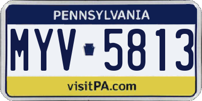 PA license plate MYV5813