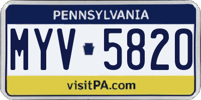 PA license plate MYV5820
