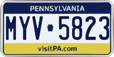 PA license plate MYV5823