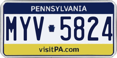 PA license plate MYV5824