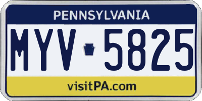 PA license plate MYV5825