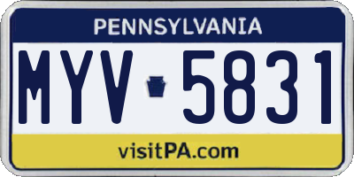 PA license plate MYV5831