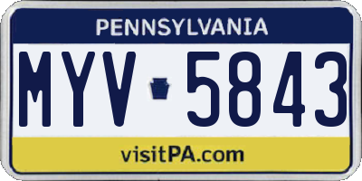 PA license plate MYV5843