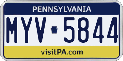 PA license plate MYV5844