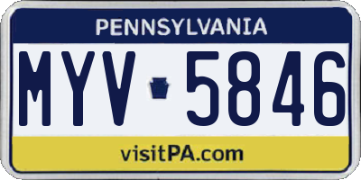 PA license plate MYV5846