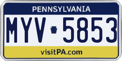 PA license plate MYV5853